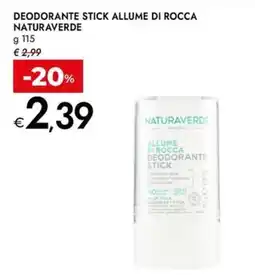 Bennet Deodorante stick allume di rocca NATURAVERDE offerta