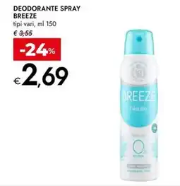 Bennet Deodorante spray BREEZE offerta