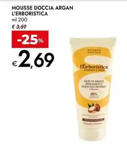 Bennet Mousse doccia argan L'ERBORISTICA offerta