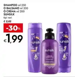 Bennet Shampoo o balsamo o crema SUNSILK offerta