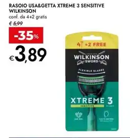Bennet Rasoio usa&getta xtreme 3 sensitive WILKINSON offerta