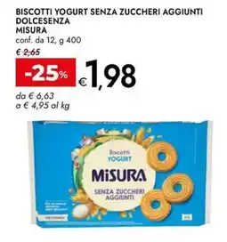 Bennet Biscotti yogurt senza zuccheri aggiunti dolcesenza MISURA offerta
