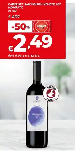 Bennet Cabernet sauvignon veneto igt MONRATO offerta