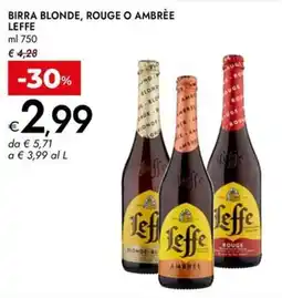 Bennet Birra blonde, rouge o ambrèe LEFFE offerta