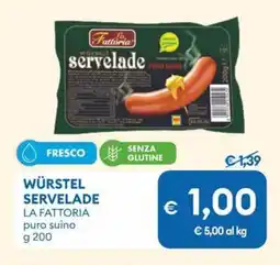 MD Discount WÜRSTEL SERVELADE LA FATTORIA puro suino offerta