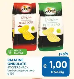 MD Discount PATATINE ONDULATE JOCKER SNACK barbecue/pepe nero offerta