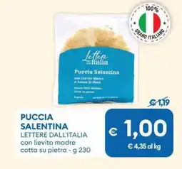 MD Discount PUCCIA SALENTINA LETTERE DALL'ITALIA con lievito madre cotta su pietra offerta