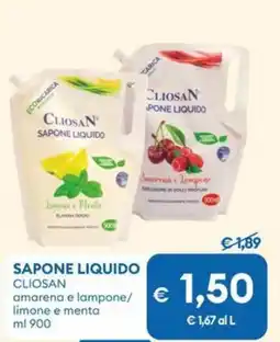 MD Discount SAPONE LIQUIDO CLIOSAN amarena e lampone/ limone e menta offerta