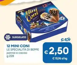 MD Discount 12 MINI CONI LE SPECIALITÀ DI BEPPE panna e cacao offerta