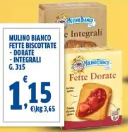 Sigma Mulino bianco fette biscottate dorate integrali offerta