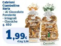 Sigma Cabrioni Ciambelline Ilaria Al Cioccolato Fondente Integrali Classiche offerta