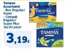 Sigma Tampax assorbenti box regular super compak regular super plus 16/20 pezzi offerta