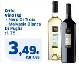 Sigma Crifo vino igp nero di troia malvasia bianca di puglia offerta