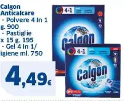Sigma Calgon anticalcare polvere 4 in 1 pastiglie Gel 4 In 1 igiene offerta