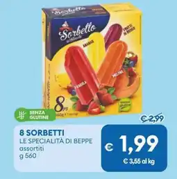 MD Discount 8 sorbetti LE SPECIALITÀ DI BEPPE offerta