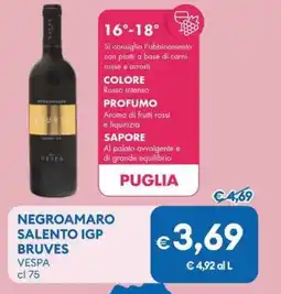 MD Discount Negroamaro salento igp bruves VESPA offerta
