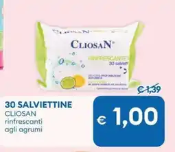 MD Discount 30 salviettine CLIOSAN rinfrescanti agli agrumi offerta