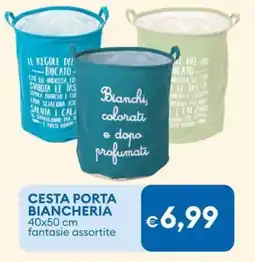 MD Discount CESTA PORTA BIANCHERIA 40x50 cm fantasie assortite offerta