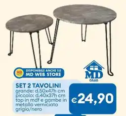 MD Discount Set 2 tavolini offerta