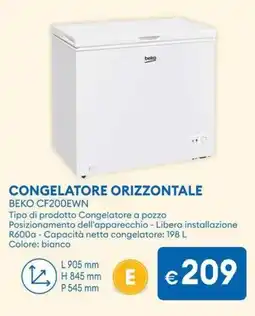 MD Discount CONGELATORE ORIZZONTALE BEKO CF200EWN offerta