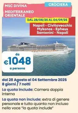 MD Discount Msc divina mediterraneo orientale offerta