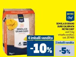 Metro Semola di grano duro calibrata METRO CHEF offerta