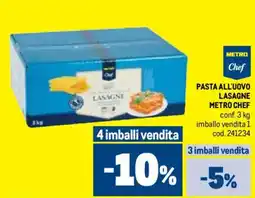 Metro Pasta all'uovo lasagne METRO CHEF offerta