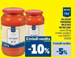 Metro Salsa dip pomodoro mild/hot METRO CHEF offerta