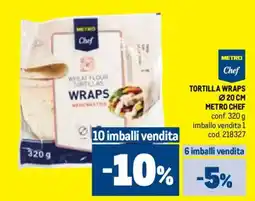 Metro Tortilla wraps o 20 cm METRO CHEF offerta
