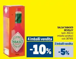 Metro Salsa tabasco DEVELEY offerta