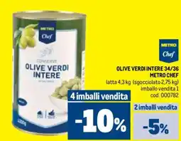 Metro Olive verdi intere 34/36 METRO CHEF offerta