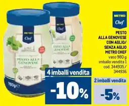 Metro Pesto alla genovese con aglio/senza aglio METRO CHEF offerta