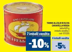 Metro Tonno all'olio di oliva CARAVELLA ROSSA offerta