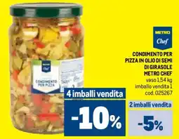 Metro Condimento per pizza in olio di semi di girasole METRO CHEF offerta