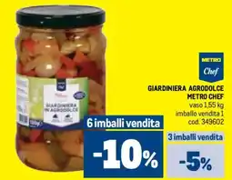 Metro Giardiniera agrodolce METRO CHEF offerta