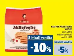 Metro Basi per millefoglie VICENZI offerta
