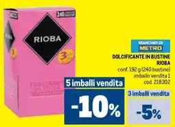 Metro Dolcificante in bustine RIOBA offerta