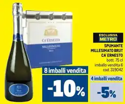 Metro Spumante millesimato brut CA'ERNESTO offerta