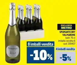 Metro Spumante dry VALMARONE offerta