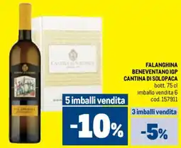 Metro Falanghina beneventano igp CANTINA DI SOLOPACA offerta