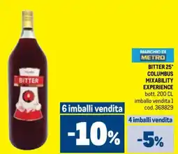 Metro Bitter 25° columbus mixability experience offerta