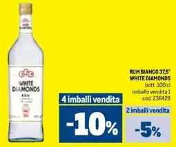 Metro Rum bianco 37,5° WHITE DIAMONDS offerta