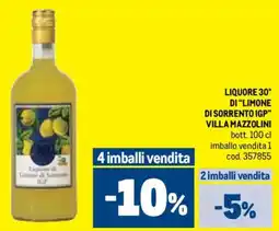 Metro Liquore 30° di "limone di sorrento igp villa mazzolini offerta