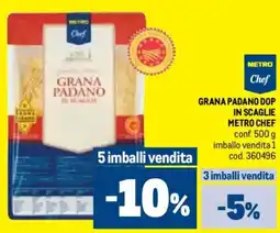 Metro Grana padano dop in scaglie METRO CHEF offerta