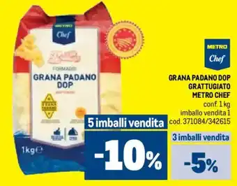 Metro Grana padano dop grattugiato METRO CHEF offerta