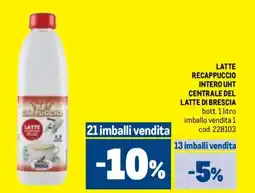 Metro Latte recappuccio intero uht centrale del latte di brescia offerta