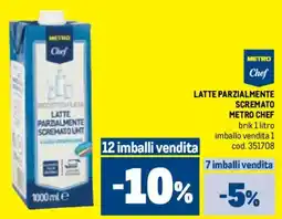 Metro Latte parzialmente scremato METRO CHEF offerta
