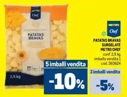 Metro Patatas bravas surgelate METRO CHEF offerta