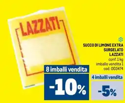 Metro Succo di limone extra surgelato LAZZATI offerta