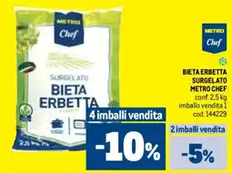 Metro Bieta erbetta surgelato METRO CHEF offerta
